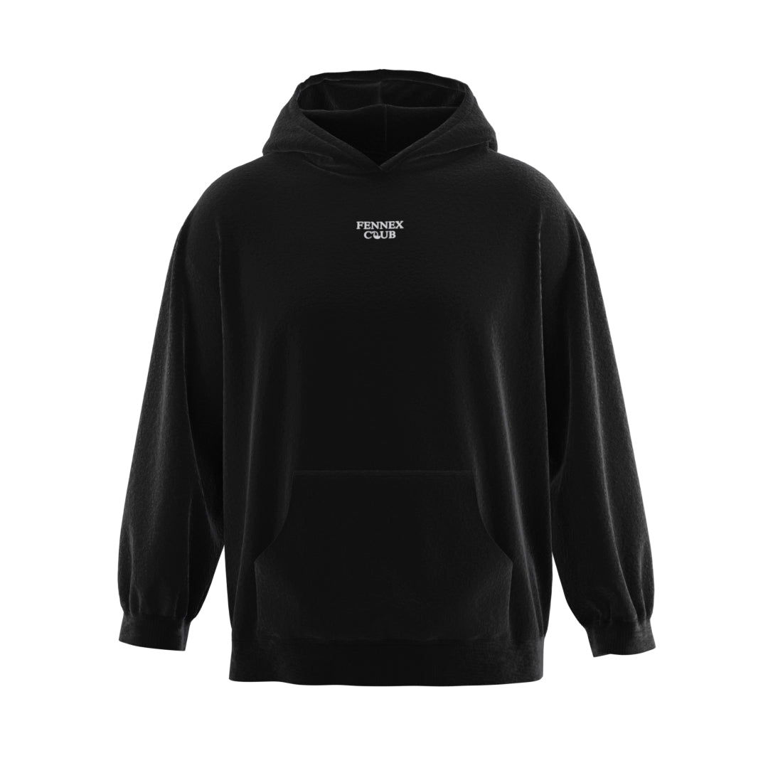 Fennex club “VENCER” o “MORIR” midnight black hoodie