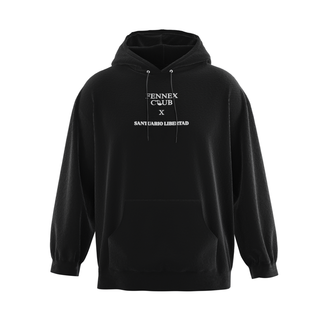 Fennex club X Santuario libertad “SI NO HAY DEMANDA, NO HAY NEGOCIO Black hoodie