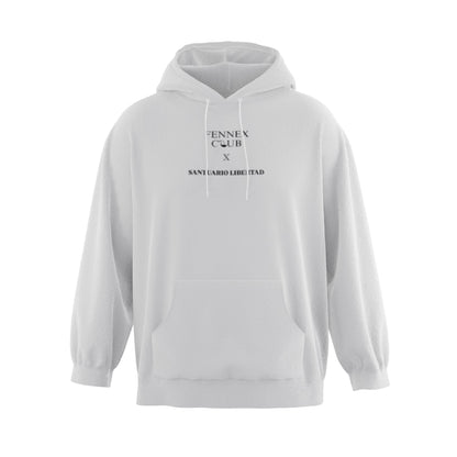 Fennex club X Santuario libertad “SI NO HAY DEMANDA, NO HAY NEGOCIO white hoodie